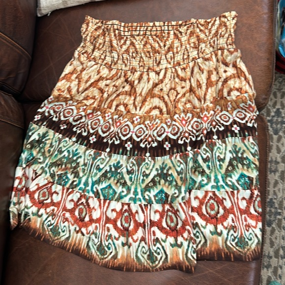 Multicolored skirt w elastic waist - Picture 1 of 1